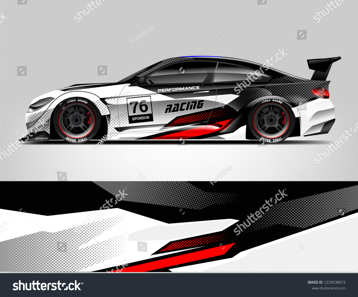 Sport car racing wrap design. vector design.