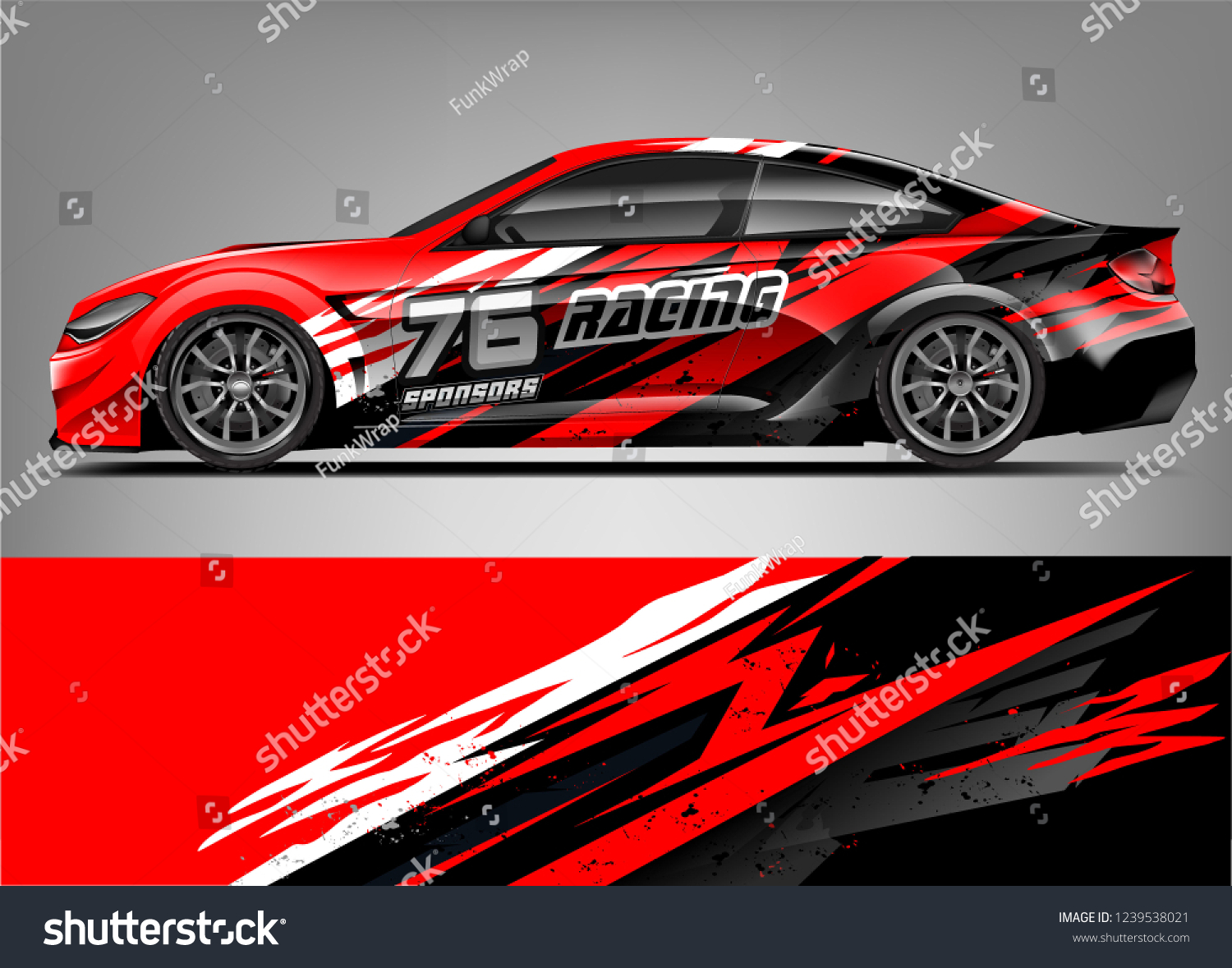Sport car racing wrap design. vector design.
