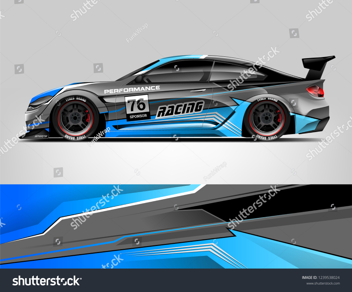 Sport car racing wrap design. vector design.