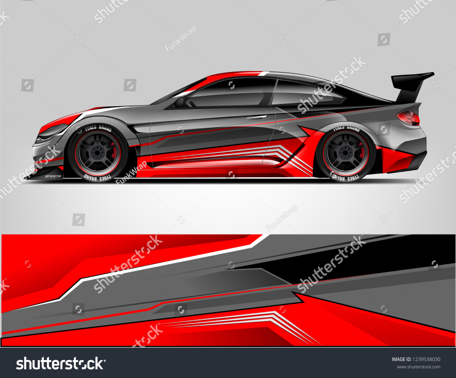 Sport car racing wrap design. vector design.