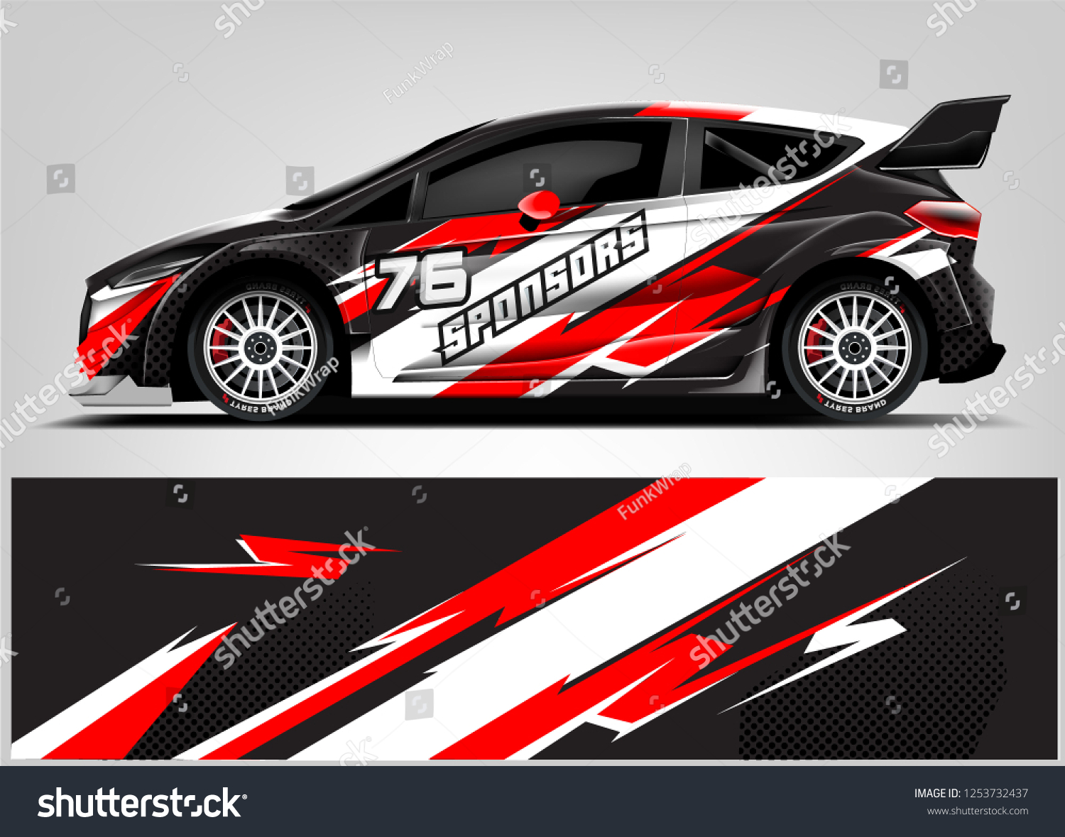 Car decal sticker wrap design vector. Graphic abstract stripe racing background kit designs for vehicle, race car, rally, adventure and livery