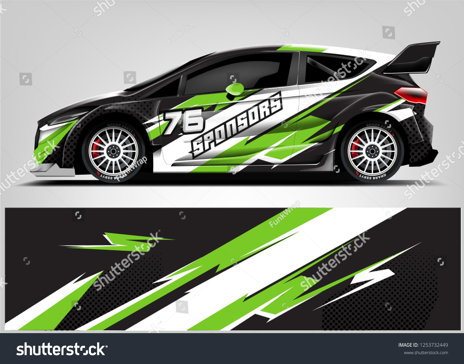 Car decal sticker wrap design vector. Graphic abstract stripe racing background kit designs for vehicle, race car, rally, adventure and livery