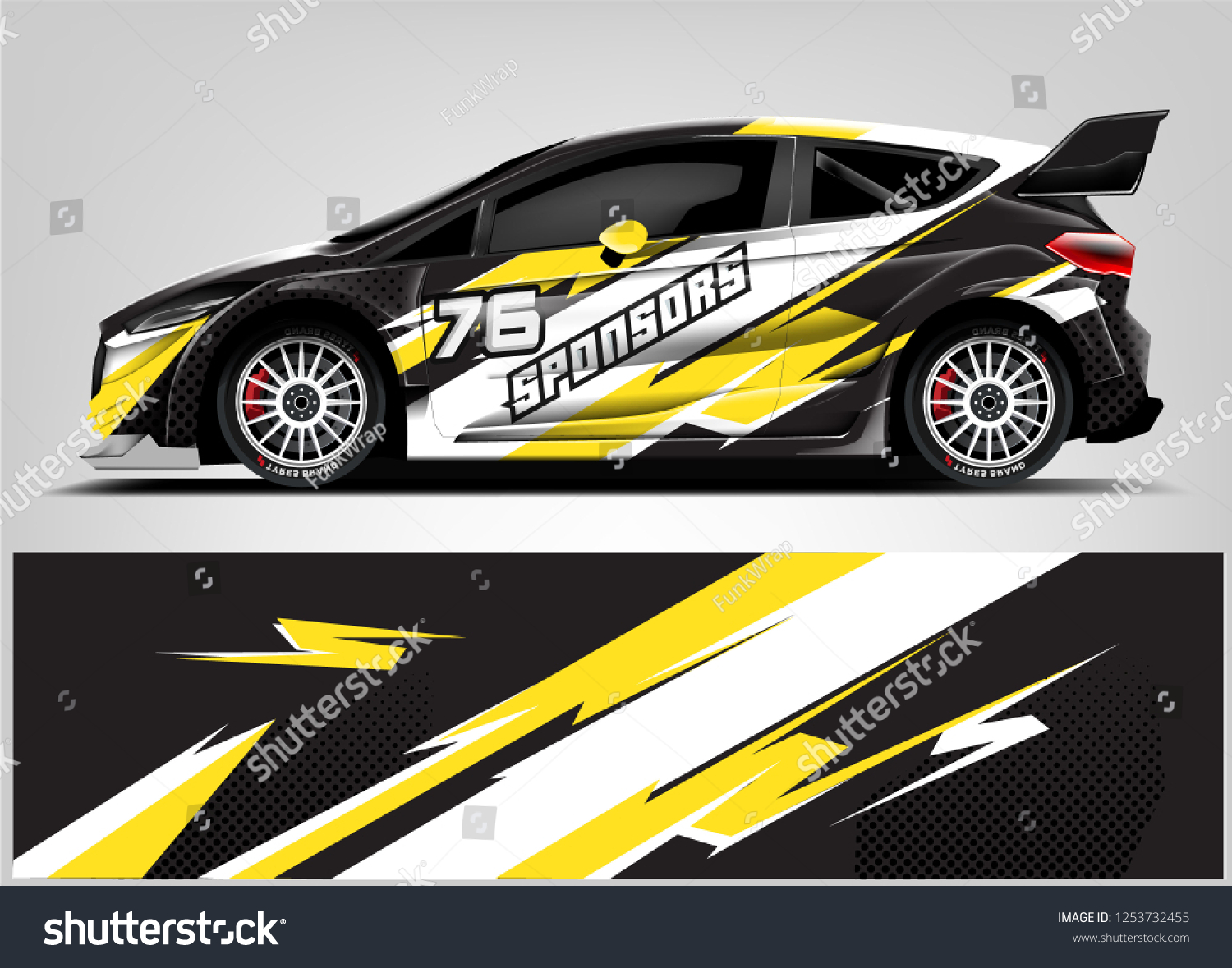 Car decal sticker wrap design vector. Graphic abstract stripe racing background kit designs for vehicle, race car, rally, adventure and livery