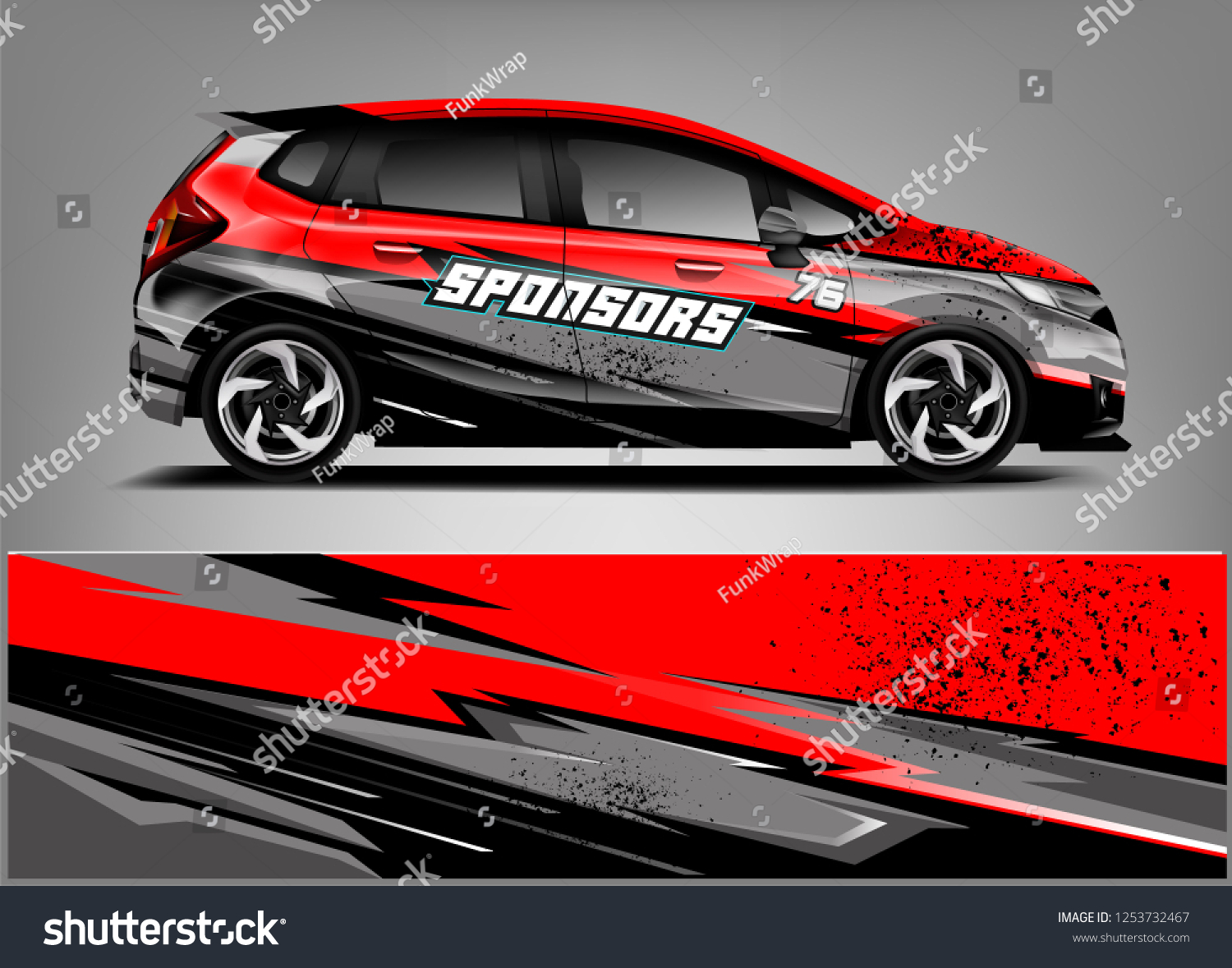 Car decal sticker wrap design vector. Graphic abstract stripe racing background kit designs for vehicle, race car, rally, adventure and livery
