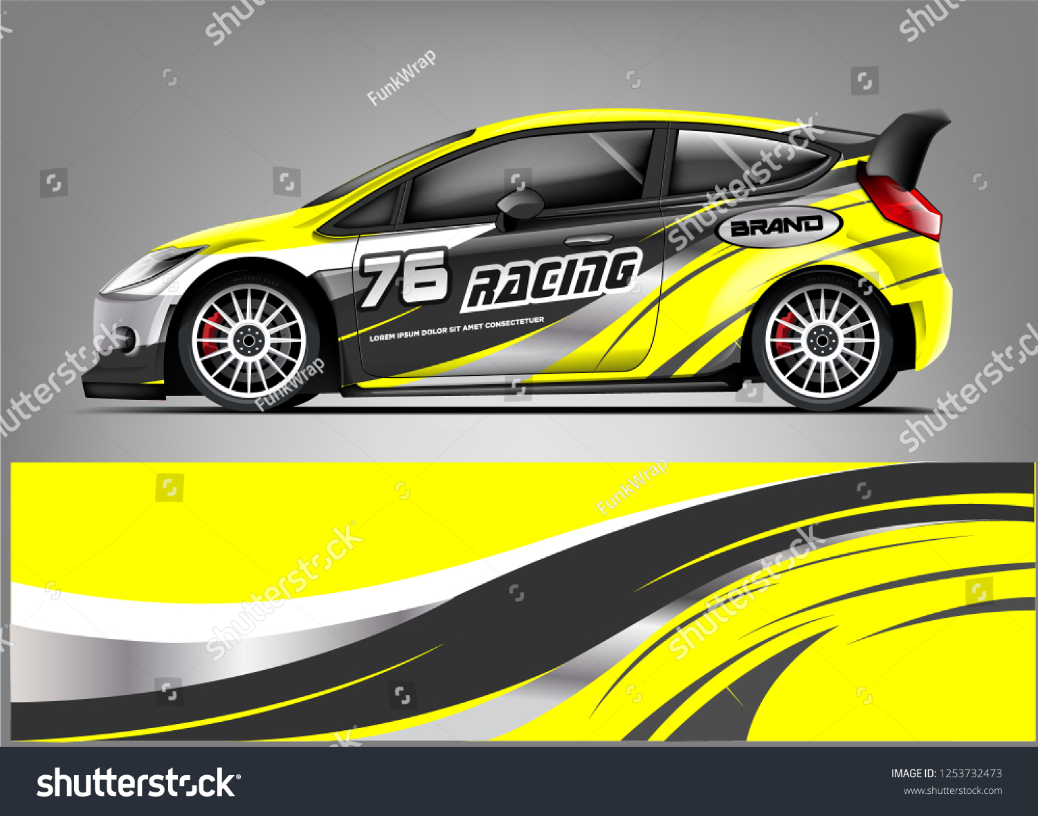 Car decal sticker wrap design vector. Graphic abstract stripe racing background kit designs for vehicle, race car, rally, adventure and livery