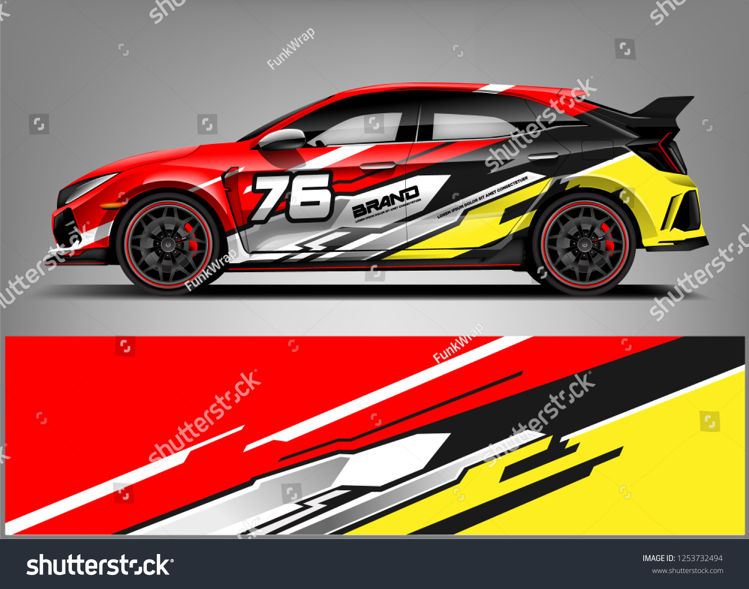 Car decal sticker wrap design vector. Graphic abstract stripe racing background kit designs for vehicle, race car, rally, adventure and livery