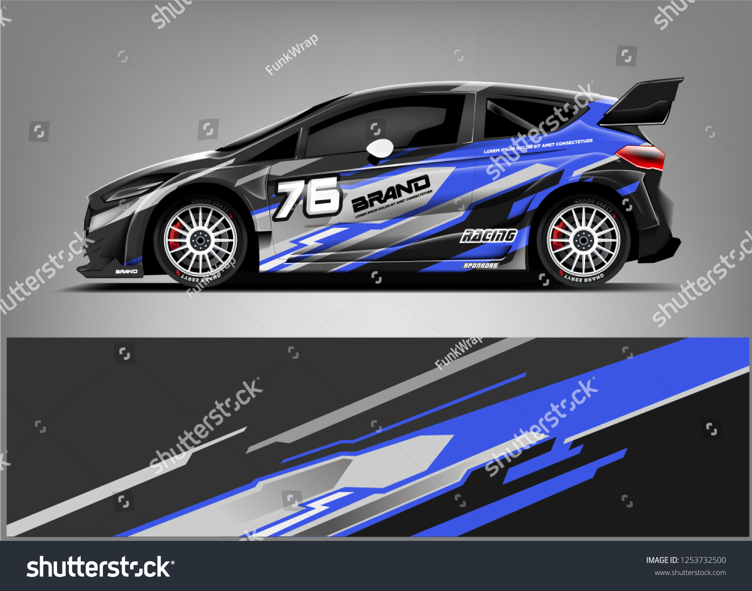 Car decal sticker wrap design vector. Graphic abstract stripe racing background kit designs for vehicle, race car, rally, adventure and livery