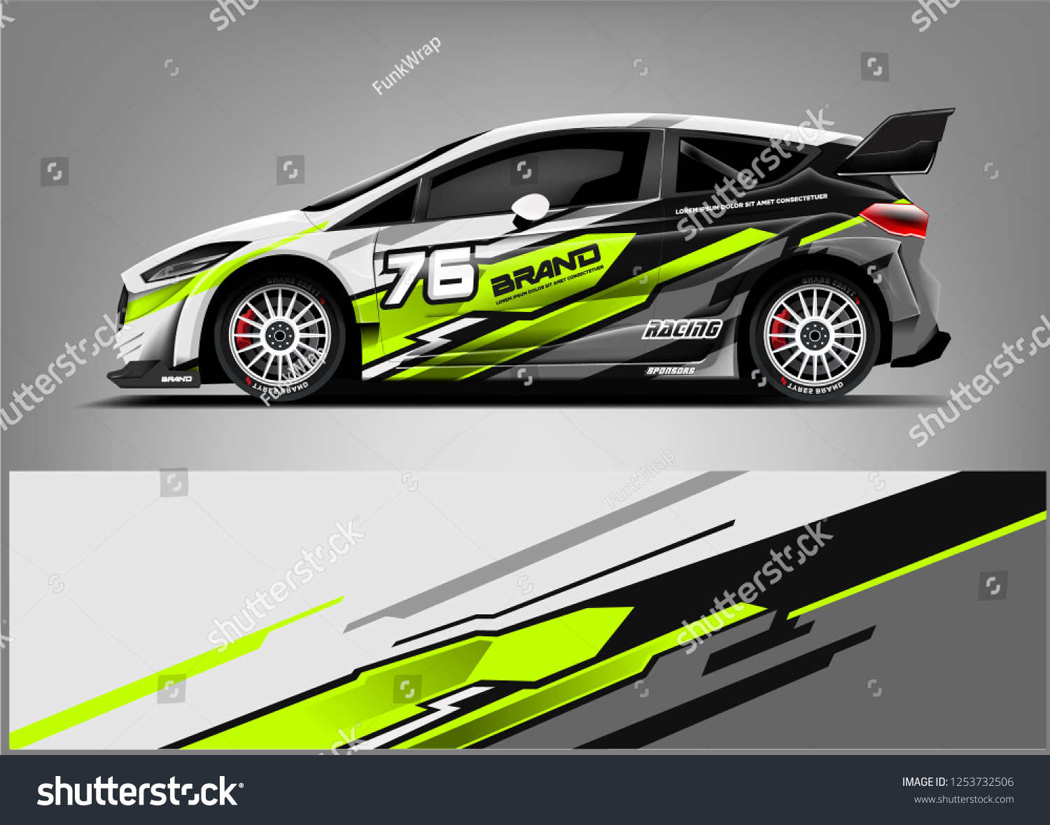 Car decal sticker wrap design vector. Graphic abstract stripe racing background kit designs for vehicle, race car, rally, adventure and livery