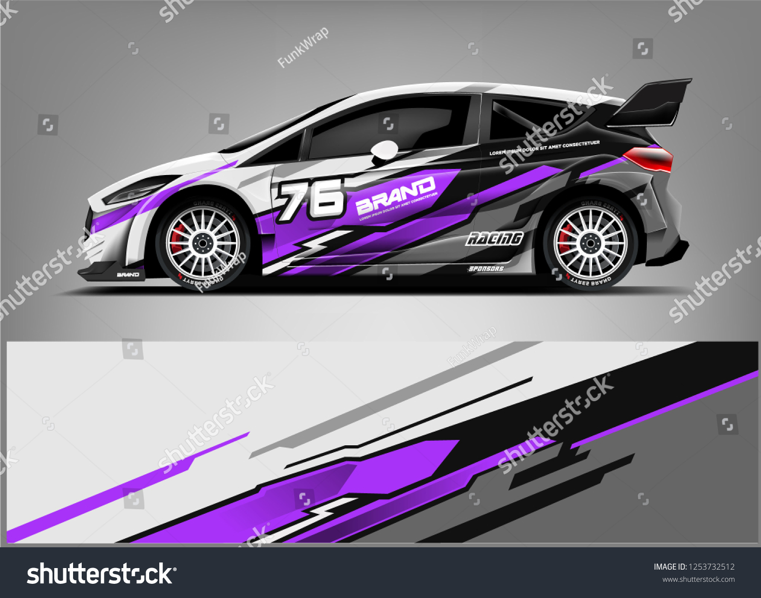 Car decal sticker wrap design vector. Graphic abstract stripe racing background kit designs for vehicle, race car, rally, adventure and livery