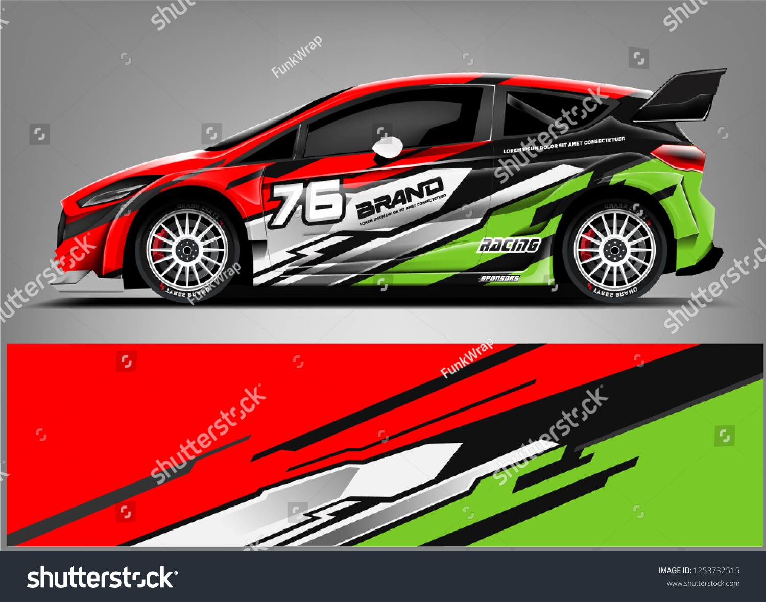 Car decal sticker wrap design vector. Graphic abstract stripe racing background kit designs for vehicle, race car, rally, adventure and livery