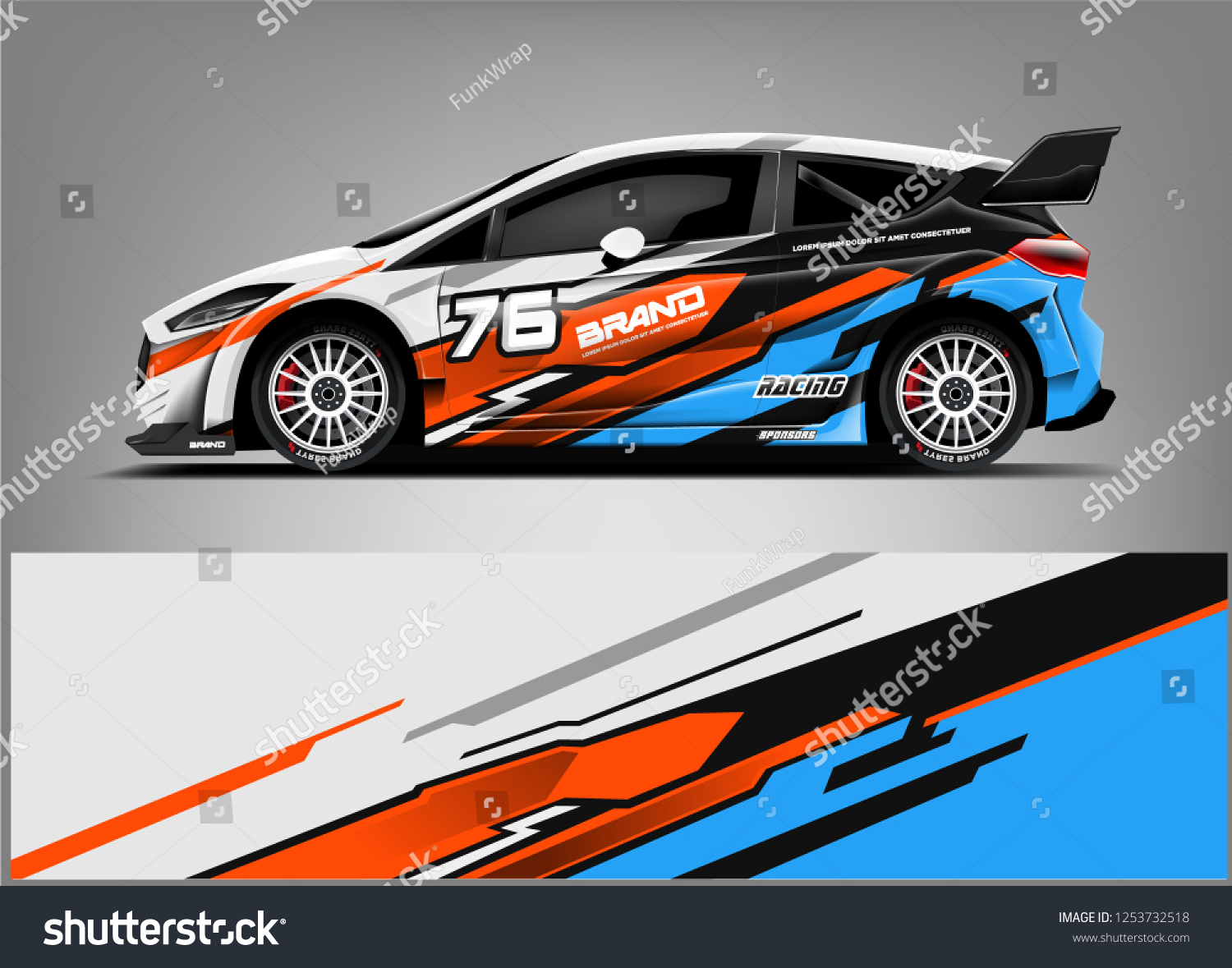 Car decal sticker wrap design vector. Graphic abstract stripe racing background kit designs for vehicle, race car, rally, adventure and livery