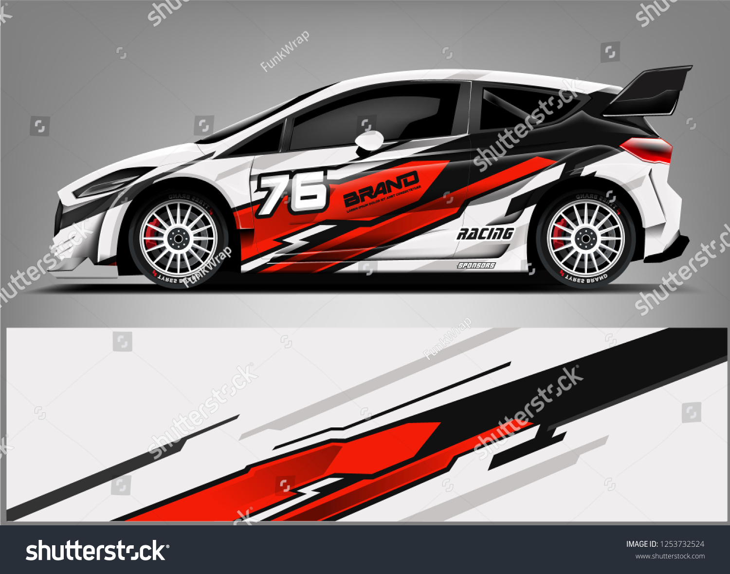 Car decal sticker wrap design vector. Graphic abstract stripe racing background kit designs for vehicle, race car, rally, adventure and livery