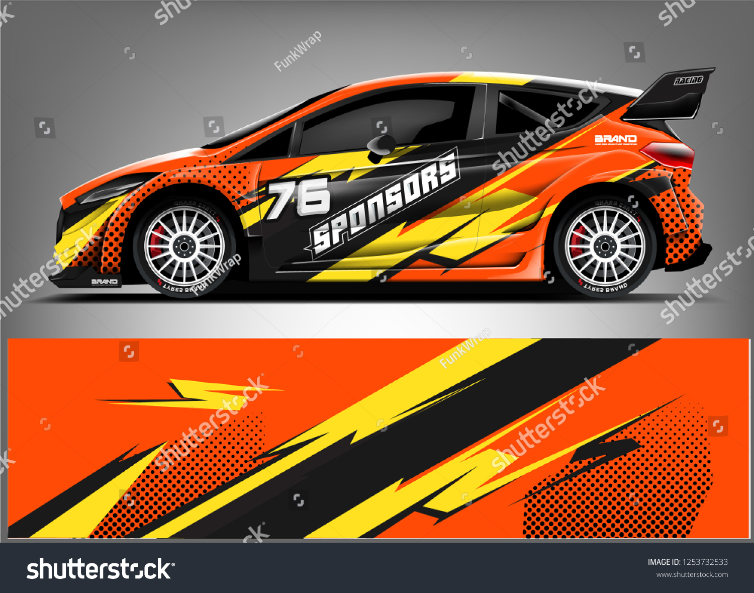 Car decal sticker wrap design vector. Graphic abstract stripe racing background kit designs for vehicle, race car, rally, adventure and livery