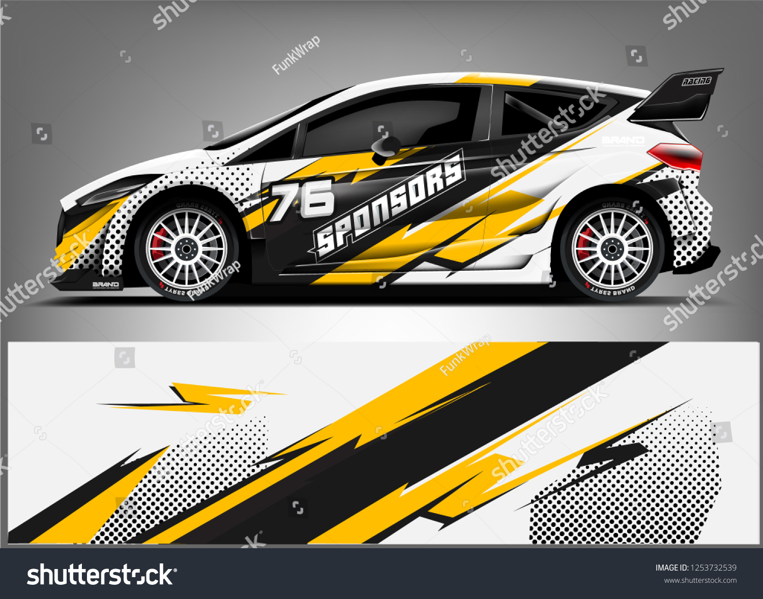 Car decal sticker wrap design vector. Graphic abstract stripe racing background kit designs for vehicle, race car, rally, adventure and livery