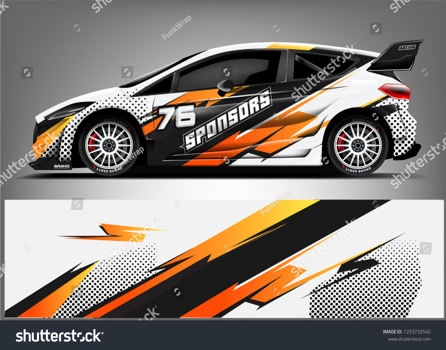 Car decal sticker wrap design vector. Graphic abstract stripe racing background kit designs for vehicle, race car, rally, adventure and livery