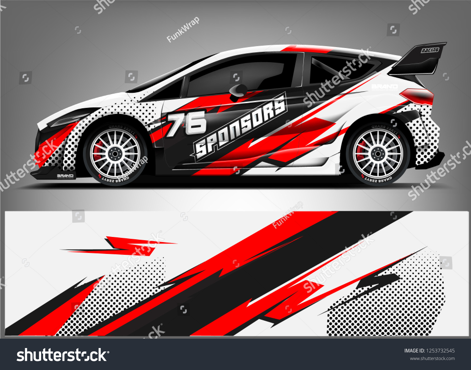 Car decal sticker wrap design vector. Graphic abstract stripe racing background kit designs for vehicle, race car, rally, adventure and livery