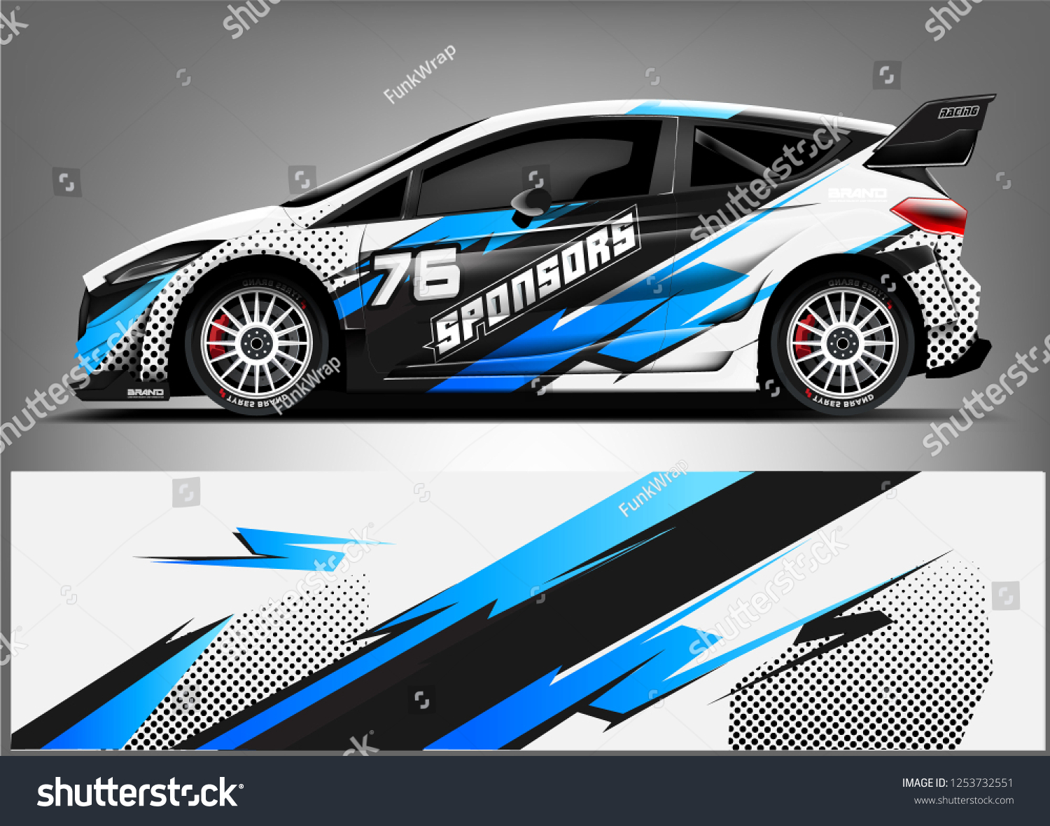 Car decal sticker wrap design vector. Graphic abstract stripe racing background kit designs for vehicle, race car, rally, adventure and livery