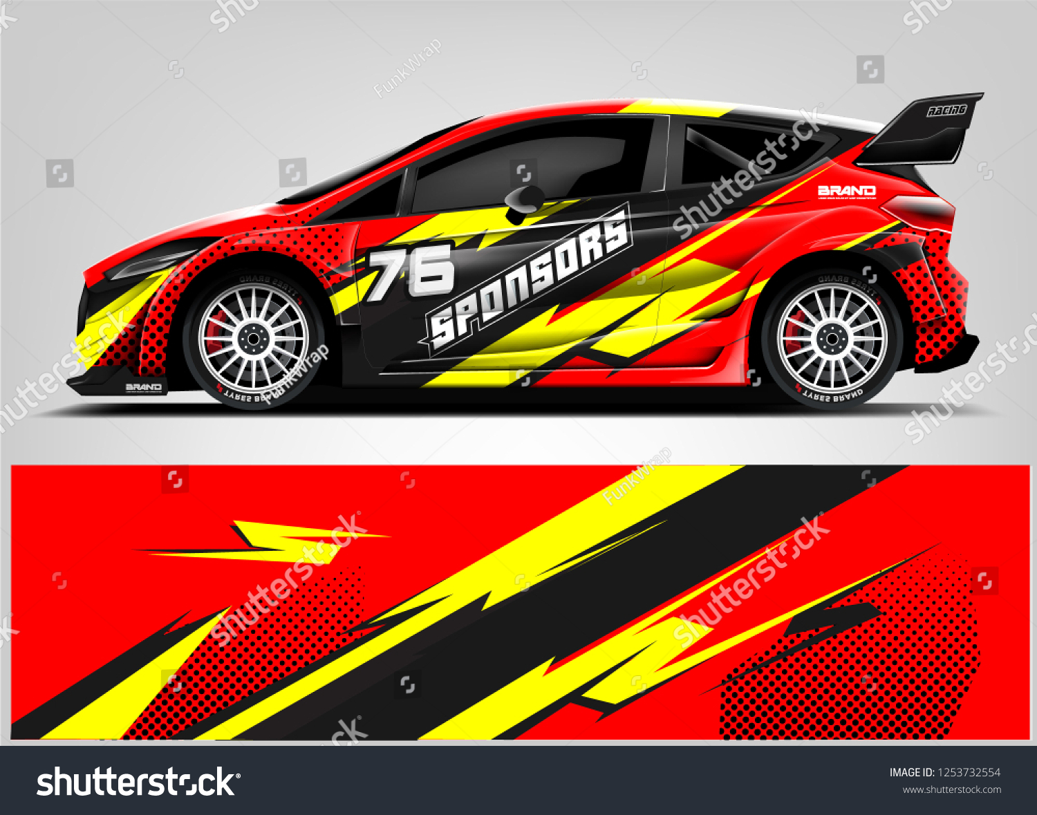 Car decal sticker wrap design vector. Graphic abstract stripe racing background kit designs for vehicle, race car, rally, adventure and livery