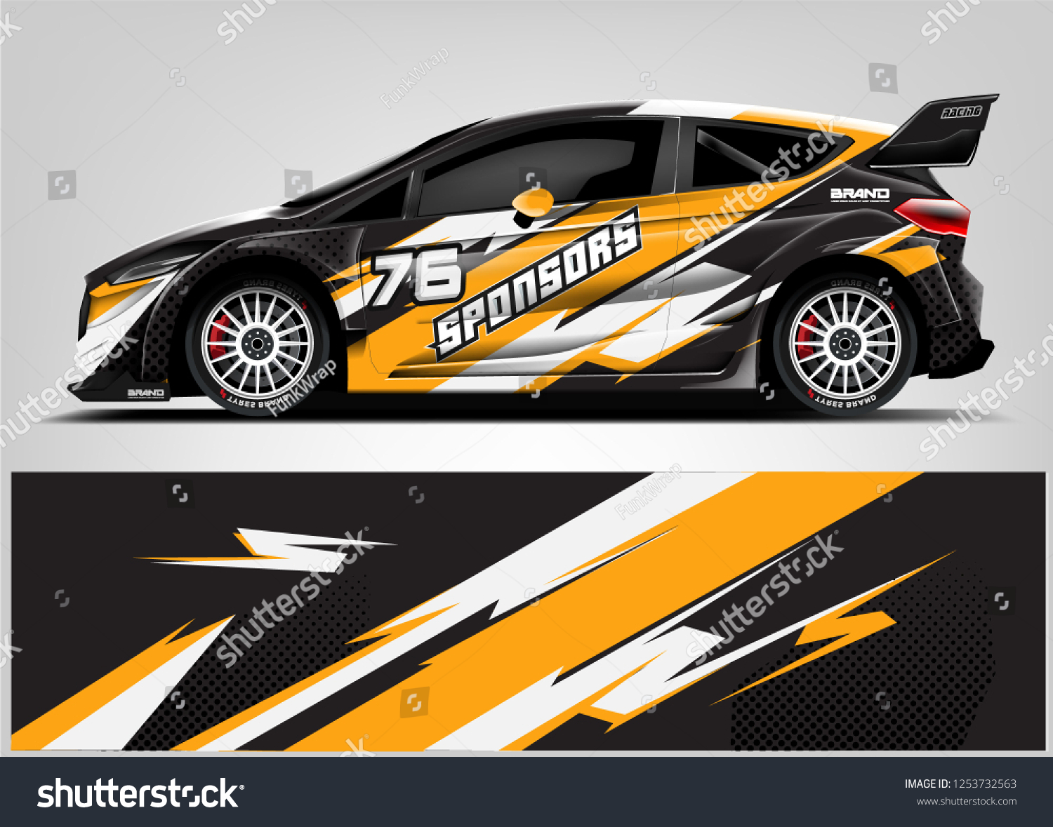 Car decal sticker wrap design vector. Graphic abstract stripe racing background kit designs for vehicle, race car, rally, adventure and livery