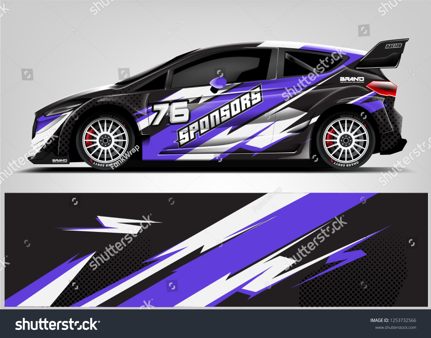 Car decal sticker wrap design vector. Graphic abstract stripe racing background kit designs for vehicle, race car, rally, adventure and livery