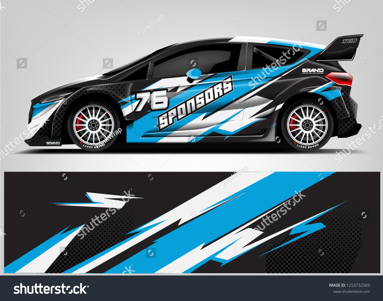 Car decal sticker wrap design vector. Graphic abstract stripe racing background kit designs for vehicle, race car, rally, adventure and livery