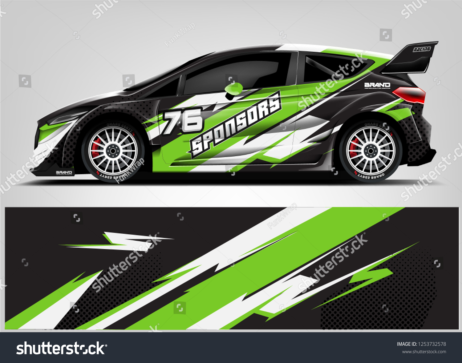 Car decal sticker wrap design vector. Graphic abstract stripe racing background kit designs for vehicle, race car, rally, adventure and livery