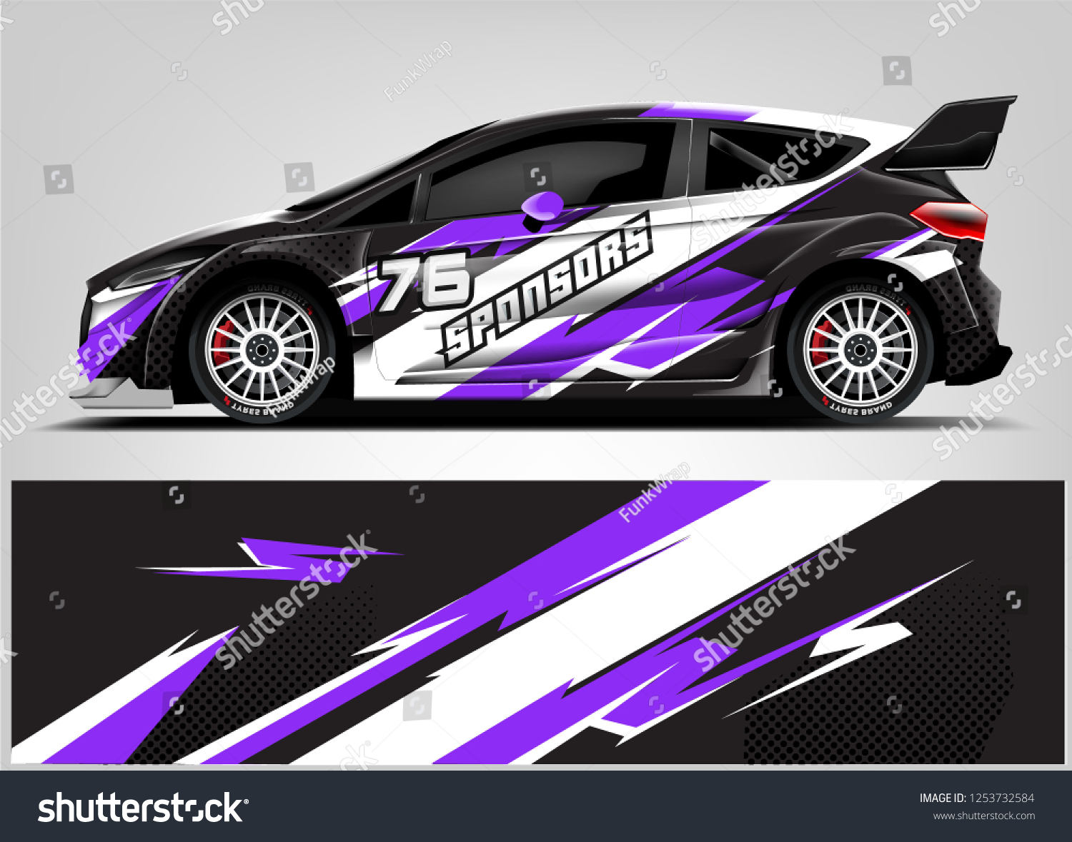 Car decal sticker wrap design vector. Graphic abstract stripe racing background kit designs for vehicle, race car, rally, adventure and livery