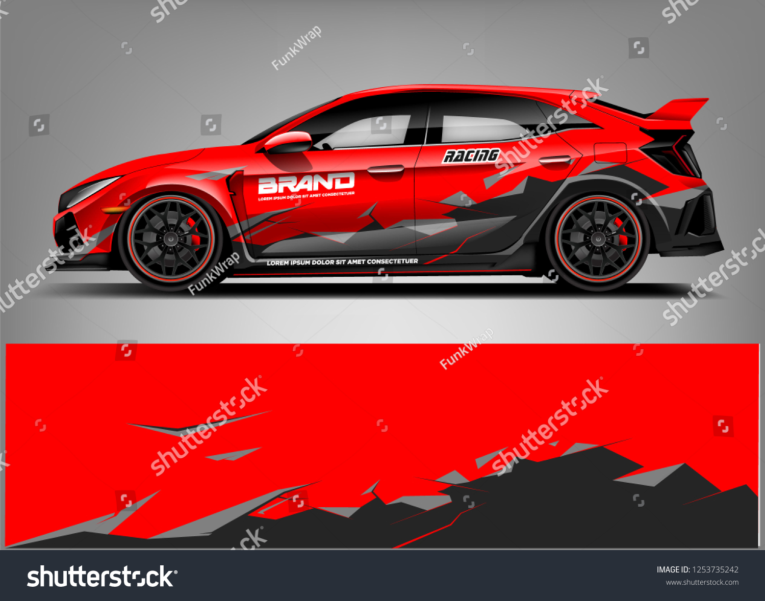 Car wrap design vector, truck and cargo van decal. Graphic abstract stripe racing background designs for vehicle, rally, race, adventure and car racing livery.