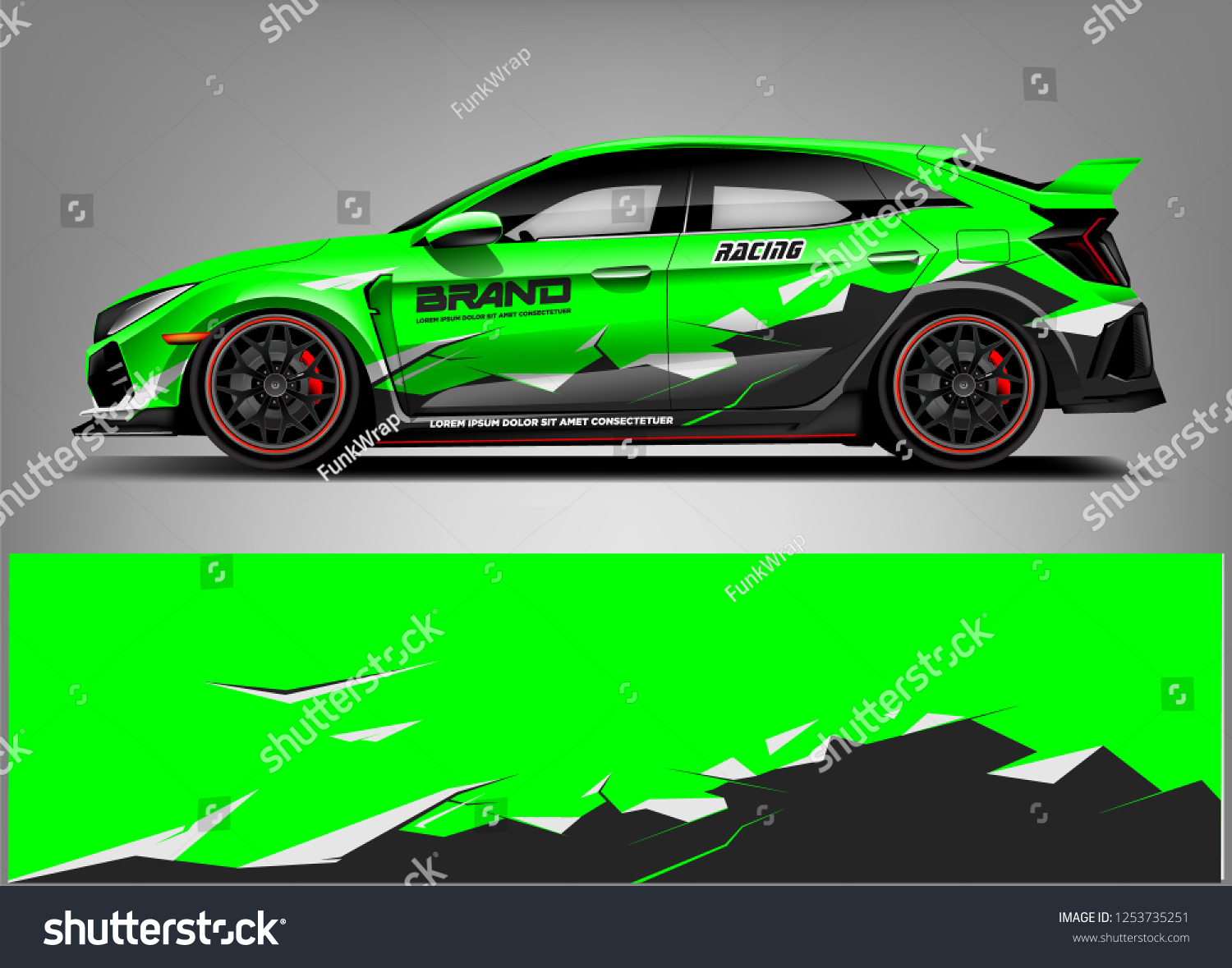 Car wrap design vector, truck and cargo van decal. Graphic abstract stripe racing background designs for vehicle, rally, race, adventure and car racing livery.