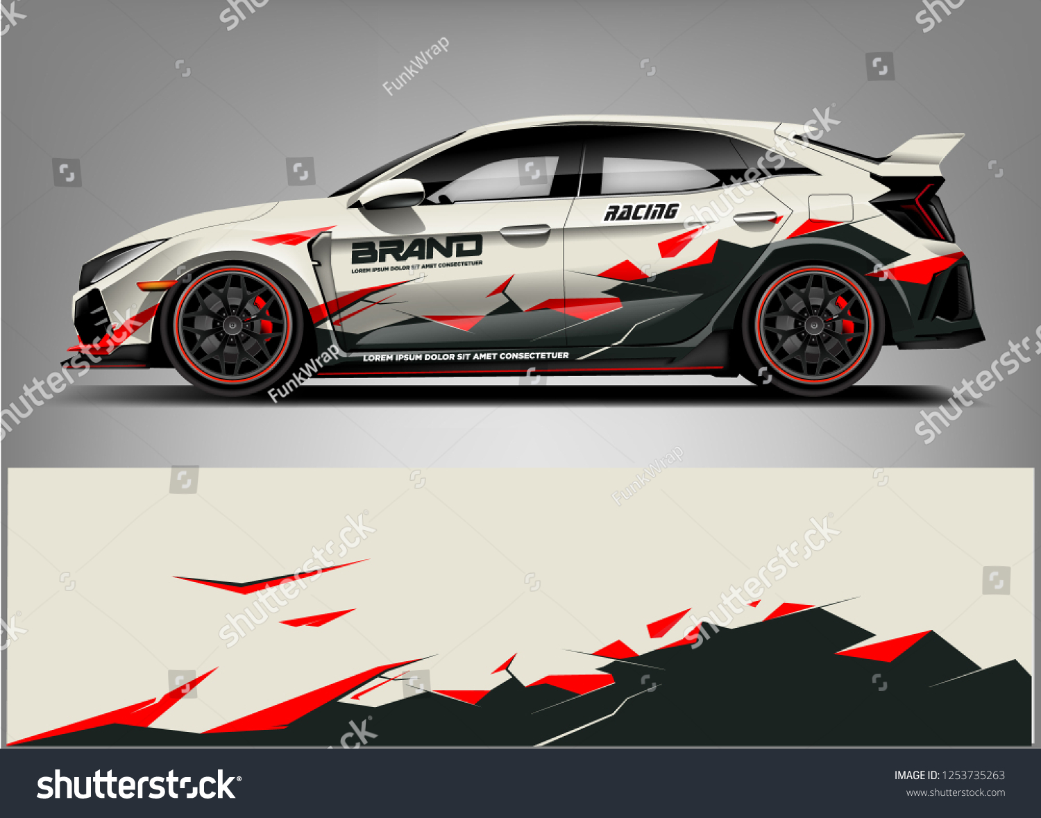 Car wrap design vector, truck and cargo van decal. Graphic abstract stripe racing background designs for vehicle, rally, race, adventure and car racing livery.
