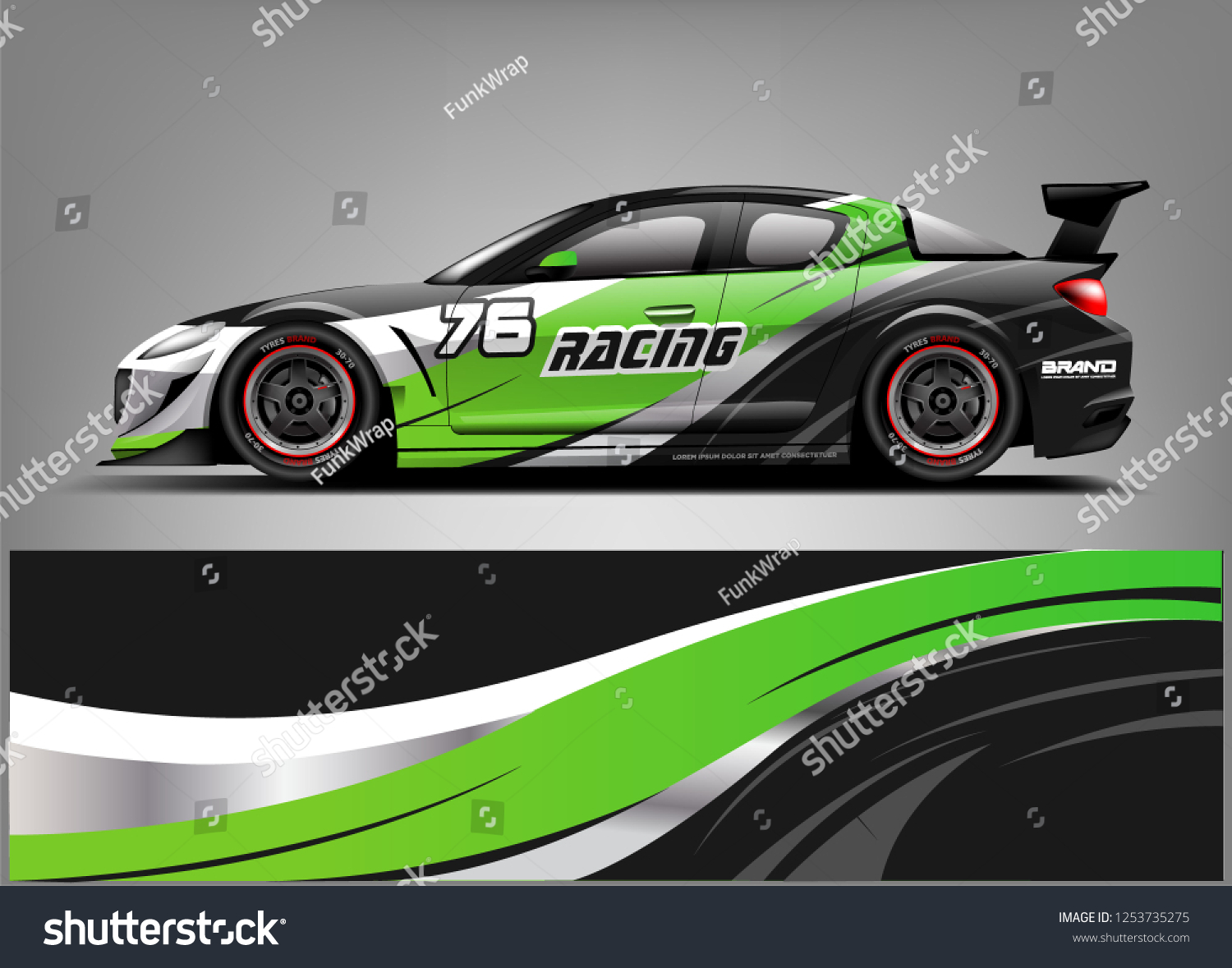 Car wrap design vector, truck and cargo van decal. Graphic abstract stripe racing background designs for vehicle, rally, race, adventure and car racing livery.