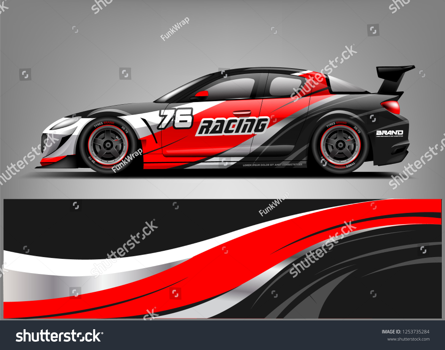 Car wrap design vector, truck and cargo van decal. Graphic abstract stripe racing background designs for vehicle, rally, race, adventure and car racing livery.