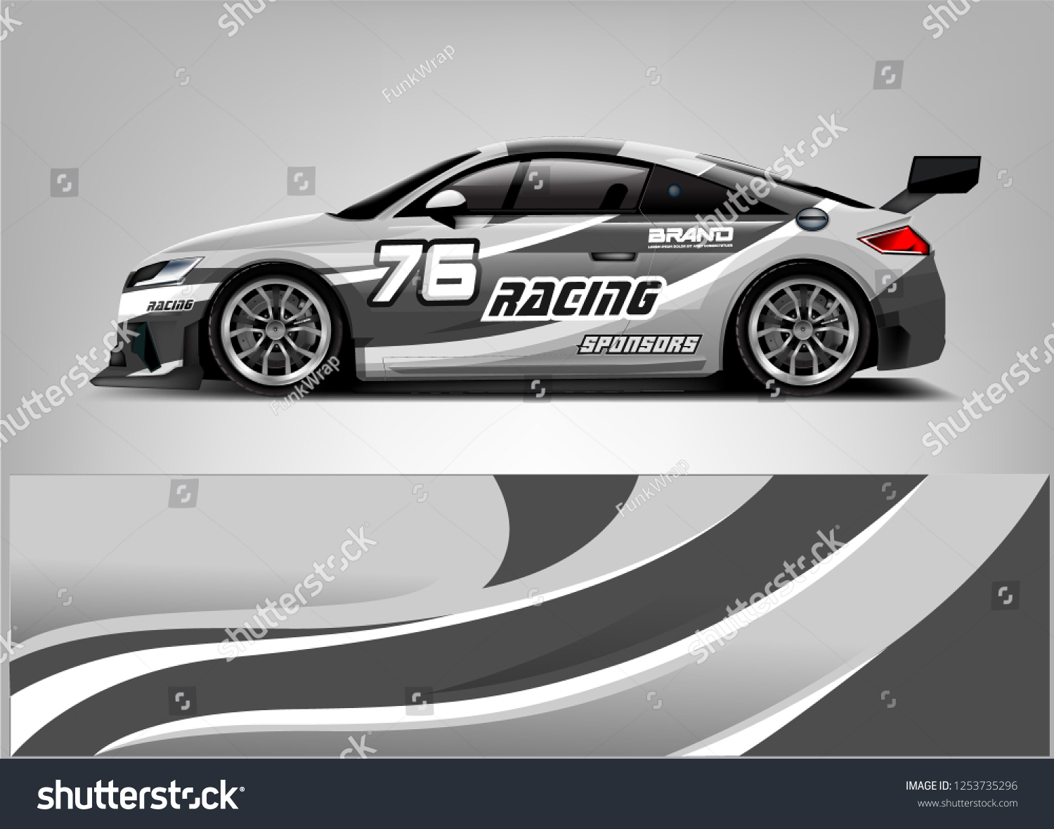 Car wrap design vector, truck and cargo van decal. Graphic abstract stripe racing background designs for vehicle, rally, race, adventure and car racing livery.