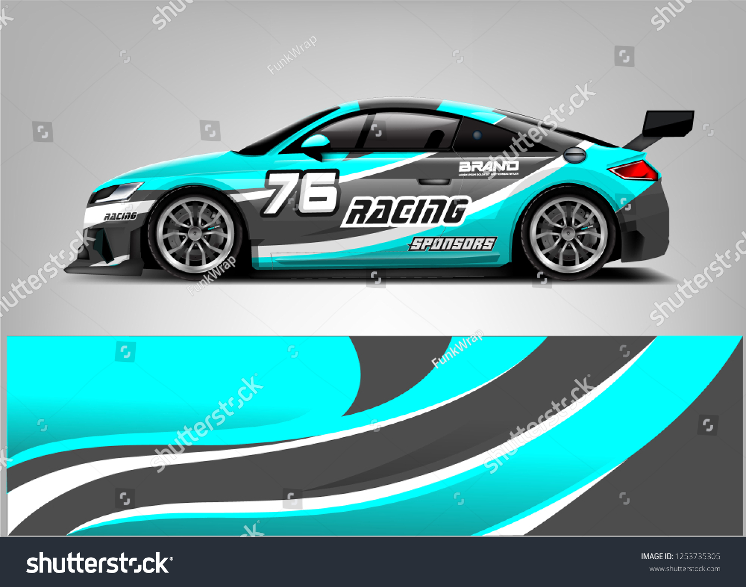 Car wrap design vector, truck and cargo van decal. Graphic abstract stripe racing background designs for vehicle, rally, race, adventure and car racing livery.