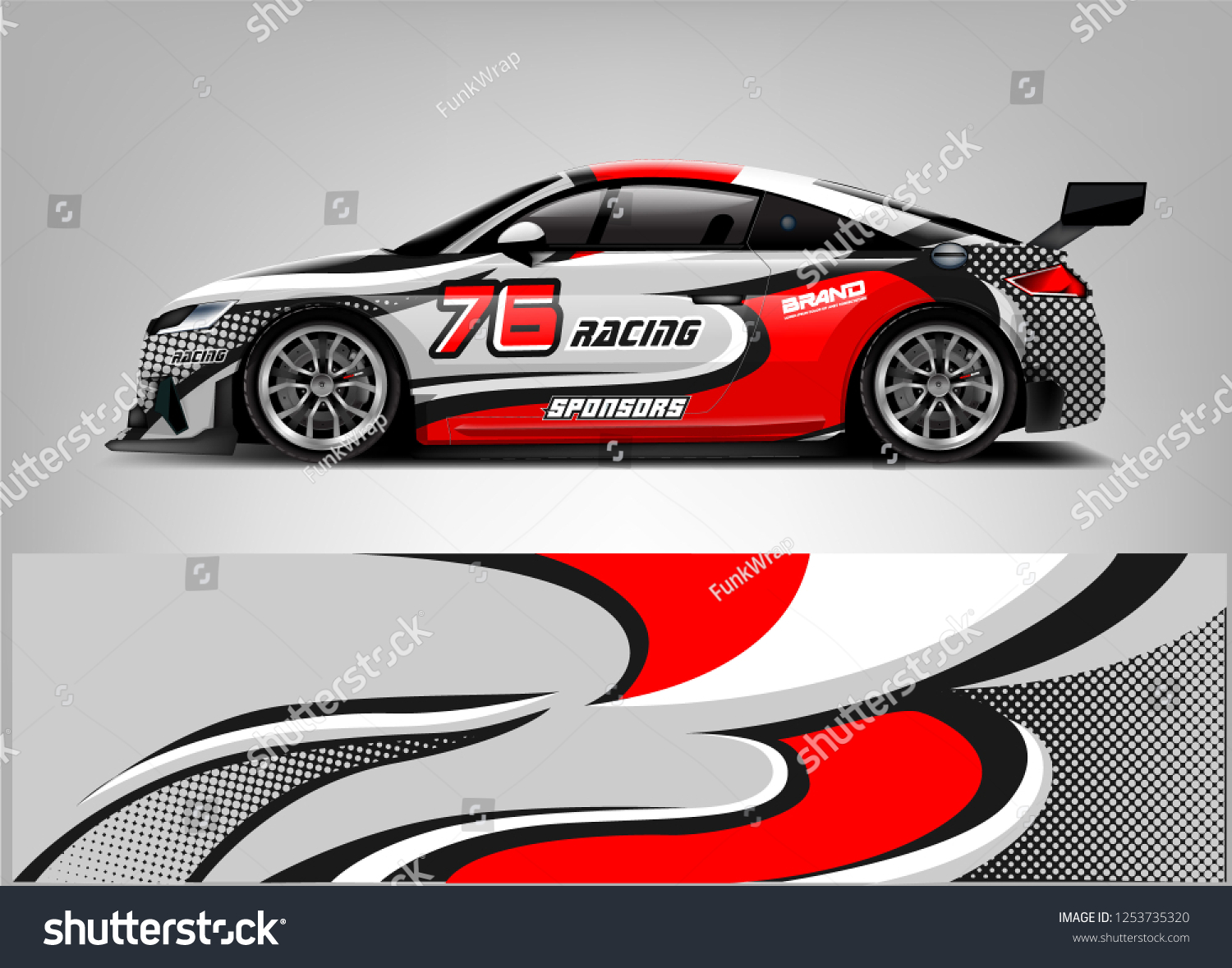Car wrap design vector, truck and cargo van decal. Graphic abstract stripe racing background designs for vehicle, rally, race, adventure and car racing livery.