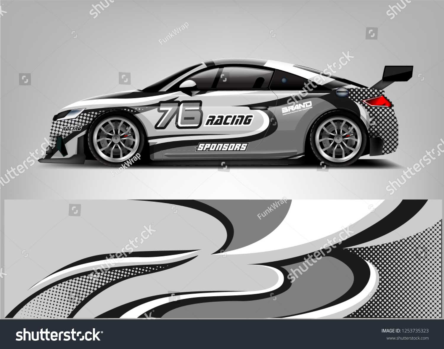 Car wrap design vector, truck and cargo van decal. Graphic abstract stripe racing background designs for vehicle, rally, race, adventure and car racing livery.