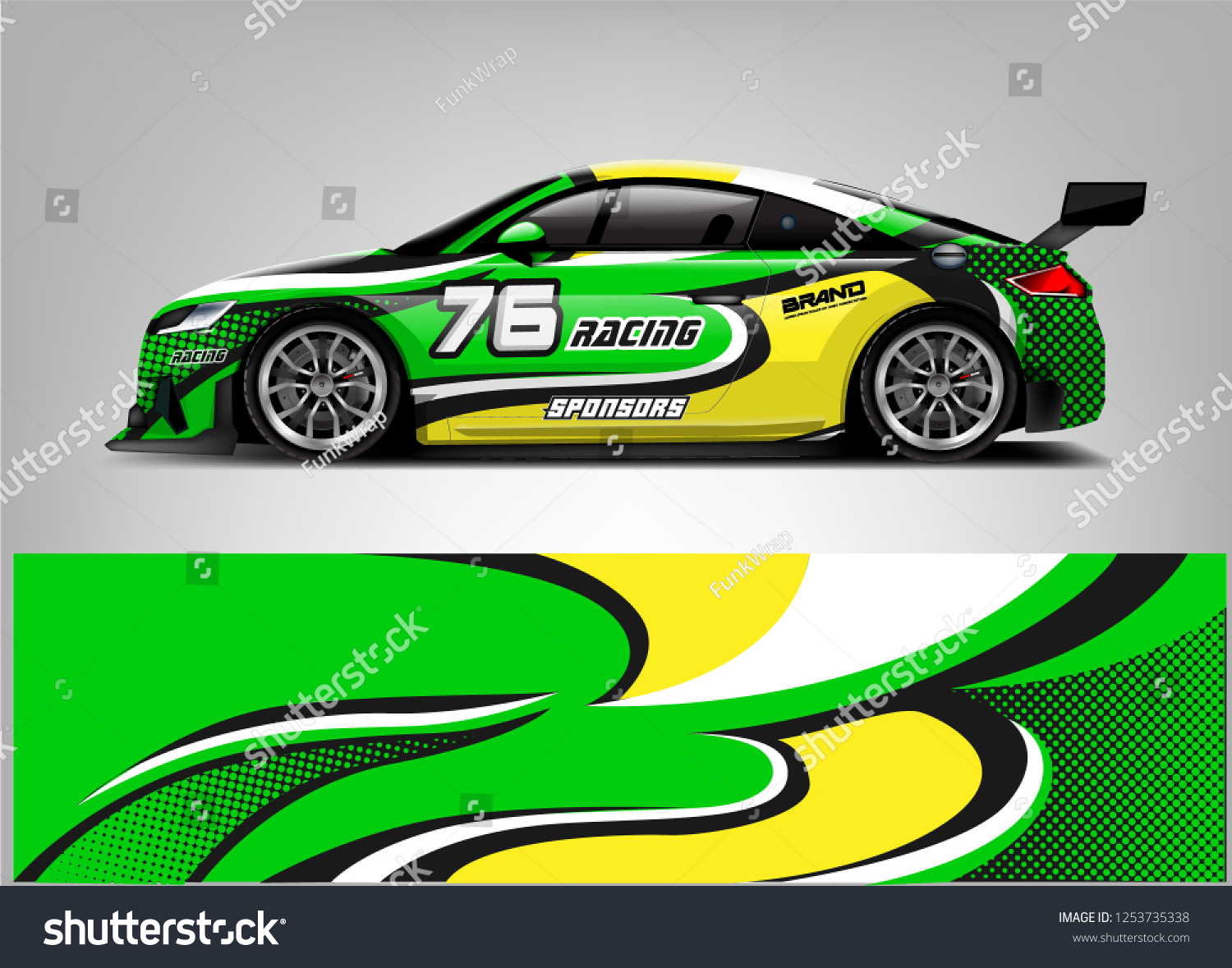 Car wrap design vector, truck and cargo van decal. Graphic abstract stripe racing background designs for vehicle, rally, race, adventure and car racing livery.