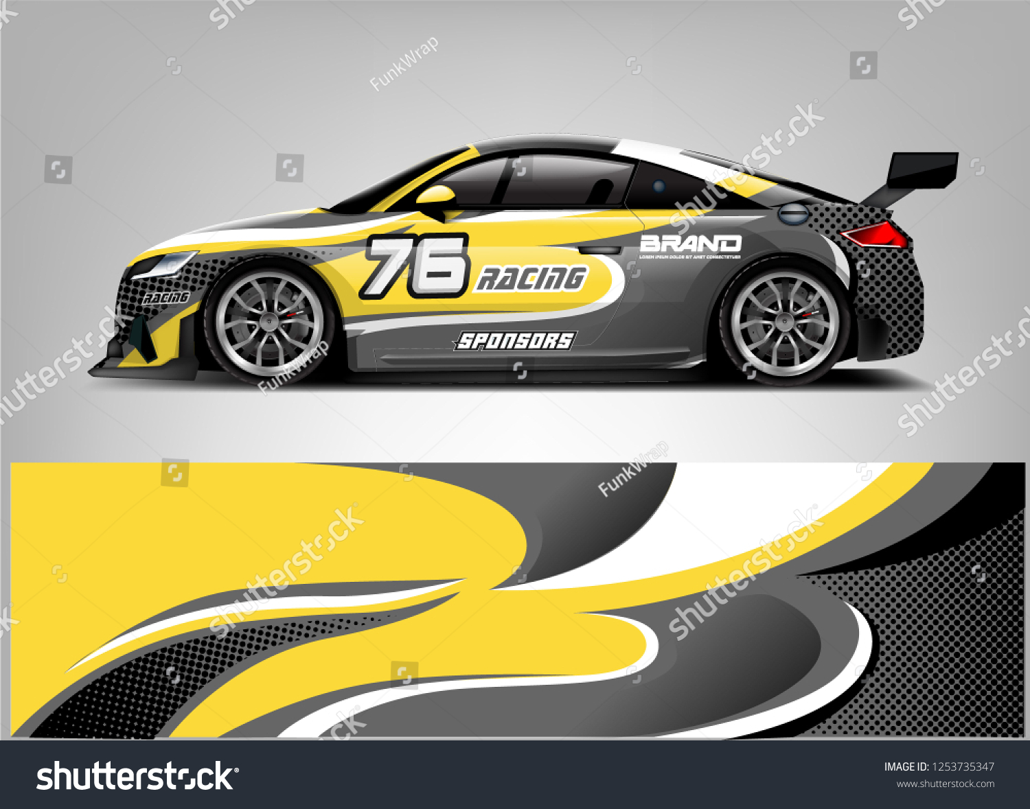 Car wrap design vector, truck and cargo van decal. Graphic abstract stripe racing background designs for vehicle, rally, race, adventure and car racing livery.