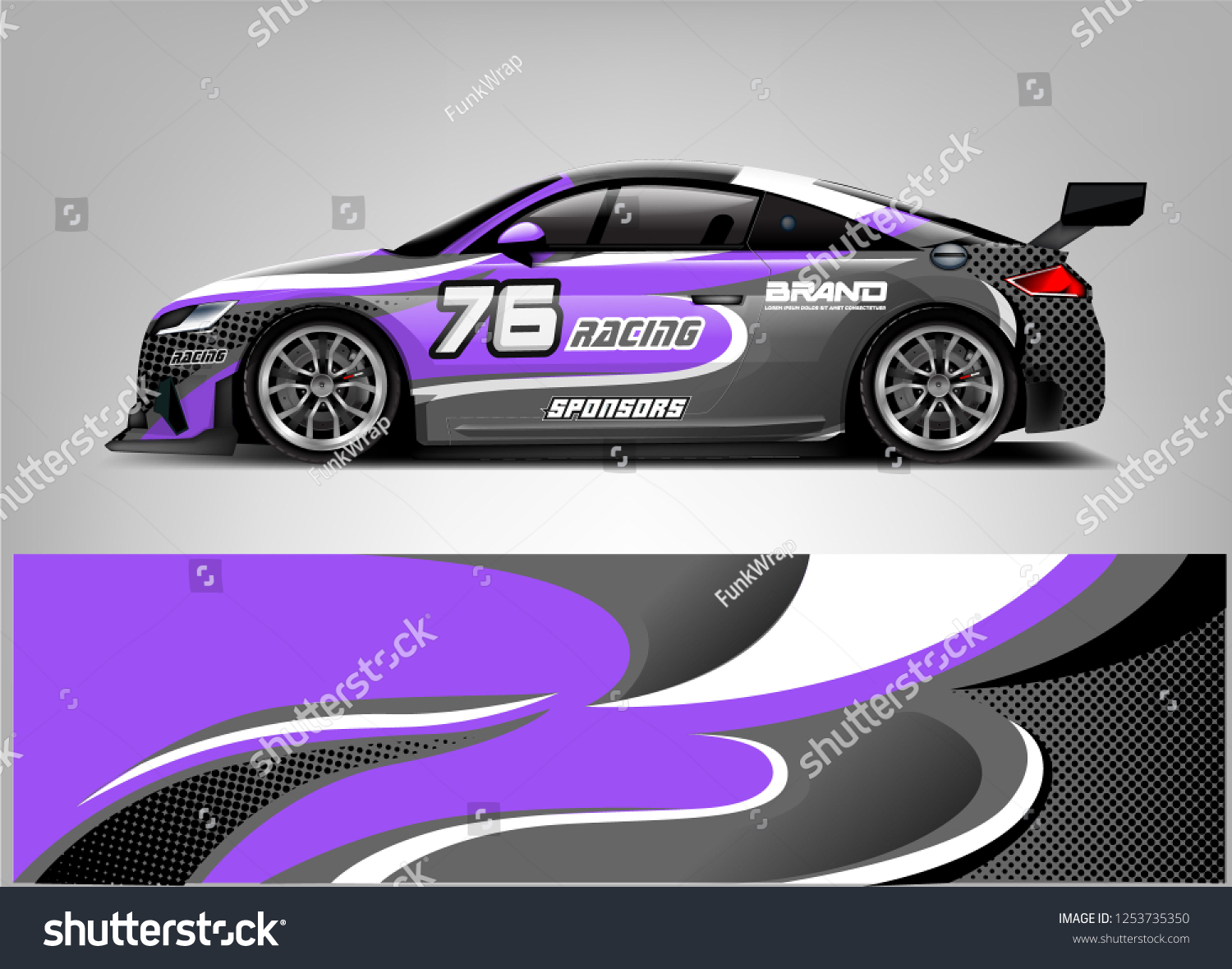 Car wrap design vector, truck and cargo van decal. Graphic abstract stripe racing background designs for vehicle, rally, race, adventure and car racing livery.