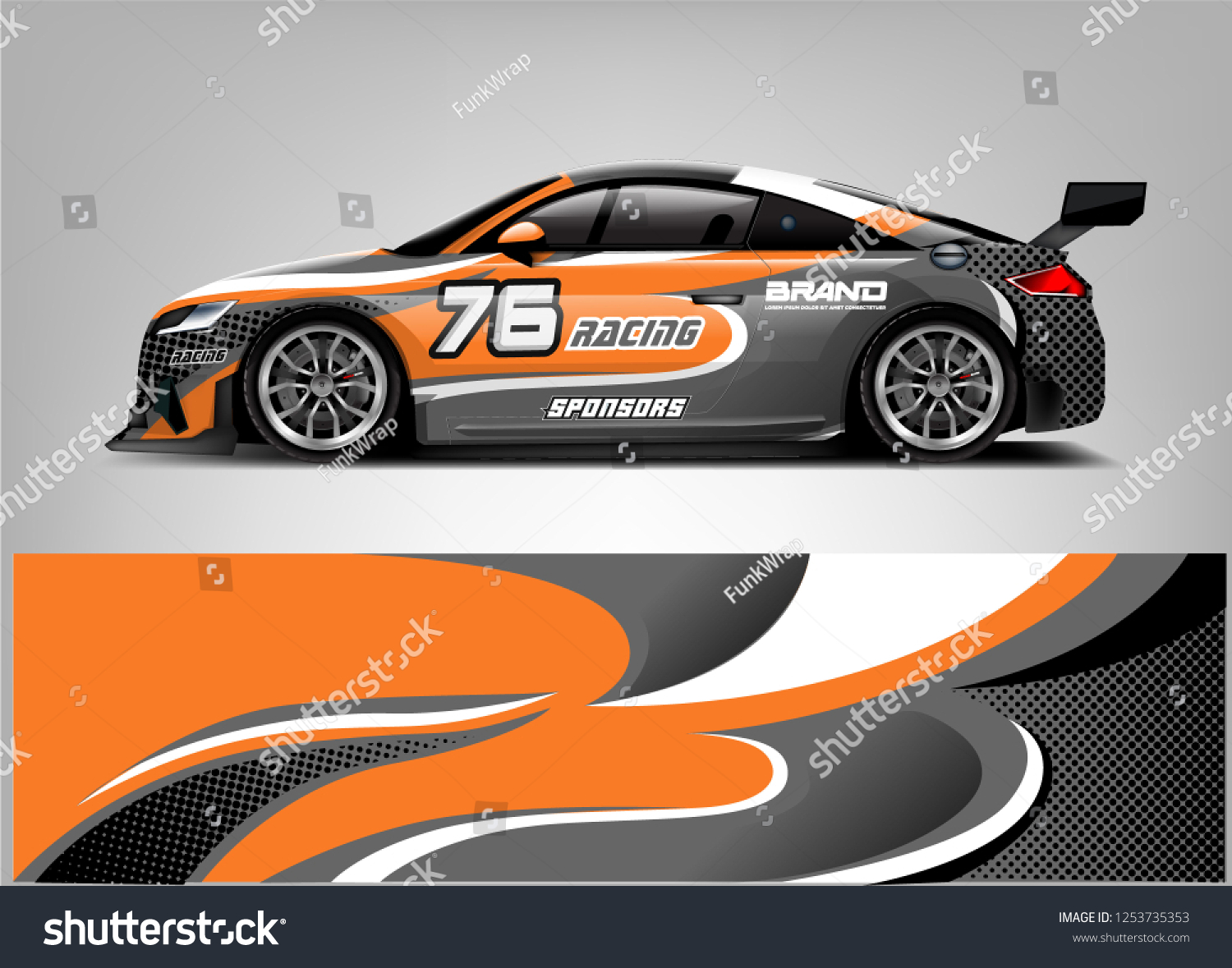 Car wrap design vector, truck and cargo van decal. Graphic abstract stripe racing background designs for vehicle, rally, race, adventure and car racing livery.