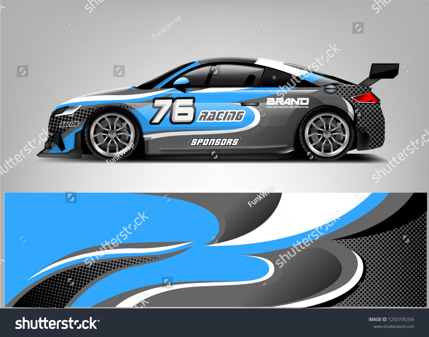 Car wrap design vector, truck and cargo van decal. Graphic abstract stripe racing background designs for vehicle, rally, race, adventure and car racing livery.
