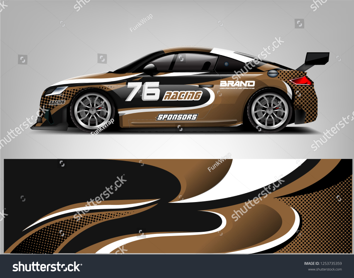 Car wrap design vector, truck and cargo van decal. Graphic abstract stripe racing background designs for vehicle, rally, race, adventure and car racing livery.
