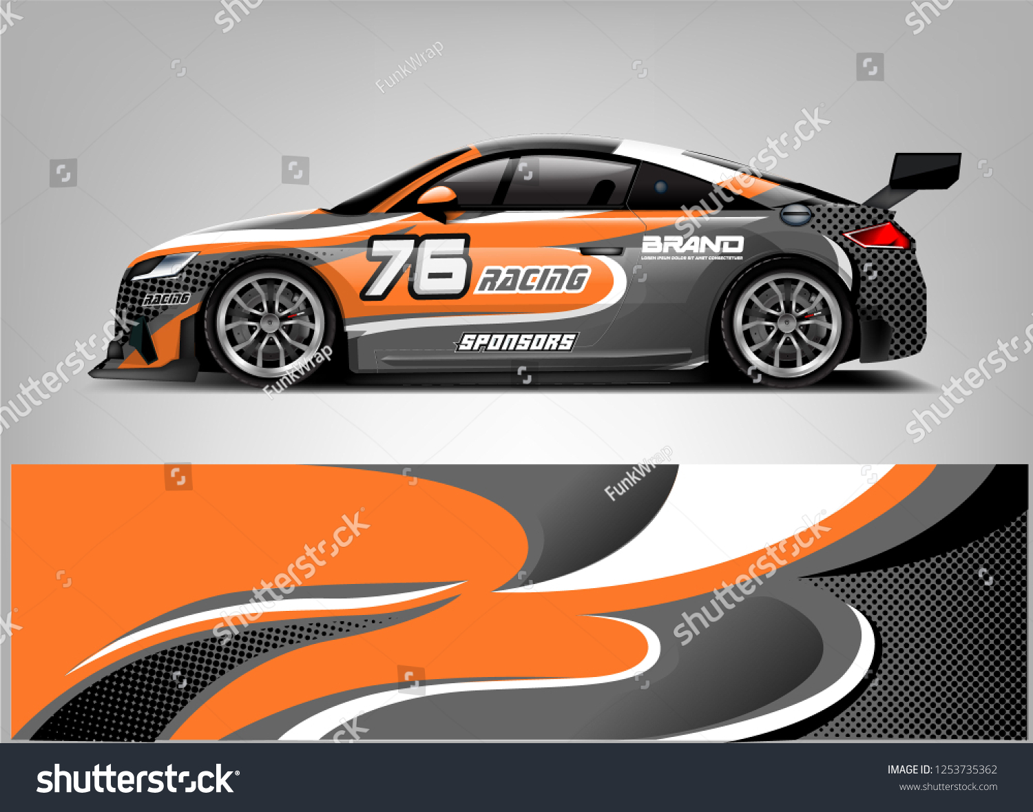 Car wrap design vector, truck and cargo van decal. Graphic abstract stripe racing background designs for vehicle, rally, race, adventure and car racing livery.