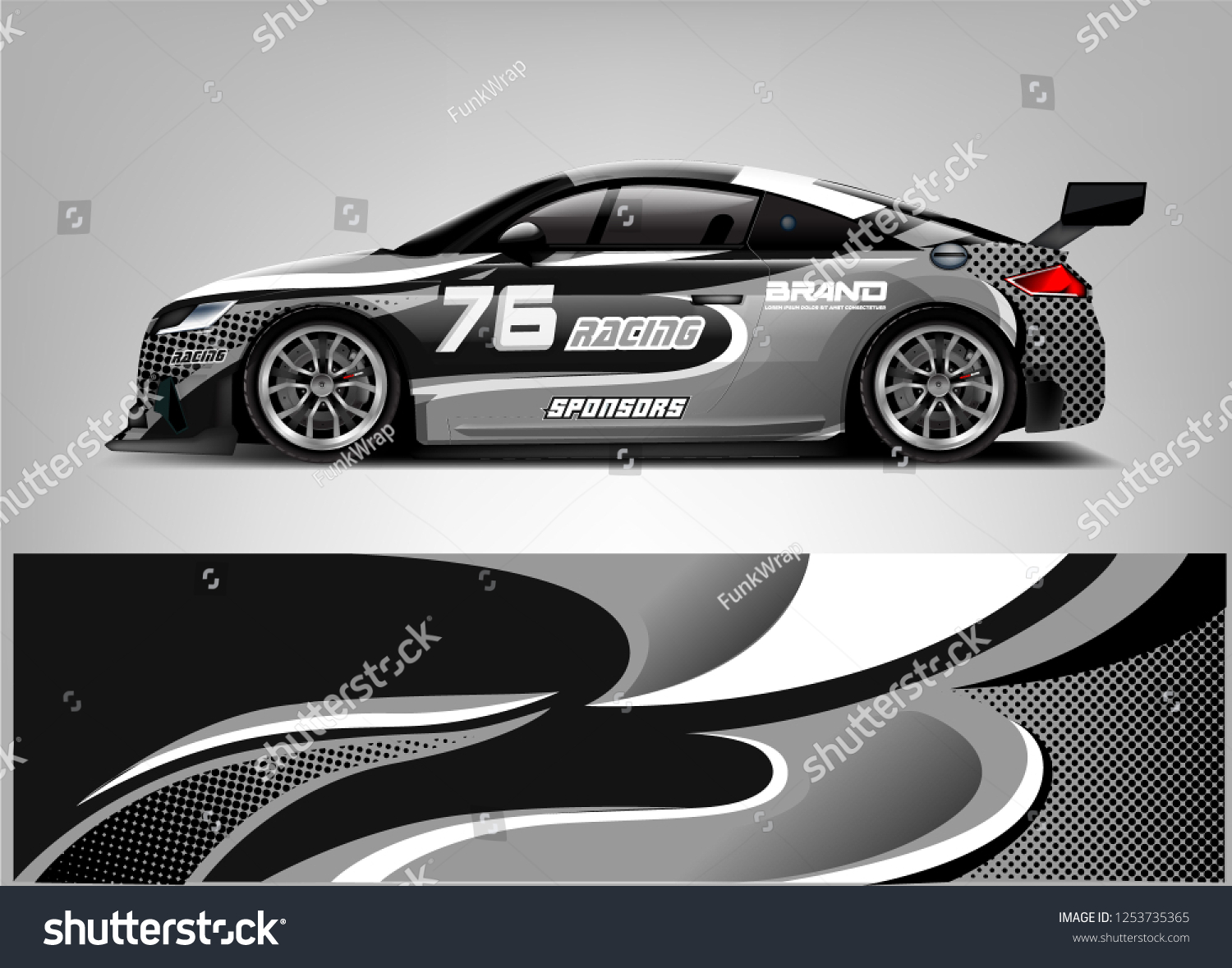 Car wrap design vector, truck and cargo van decal. Graphic abstract stripe racing background designs for vehicle, rally, race, adventure and car racing livery.