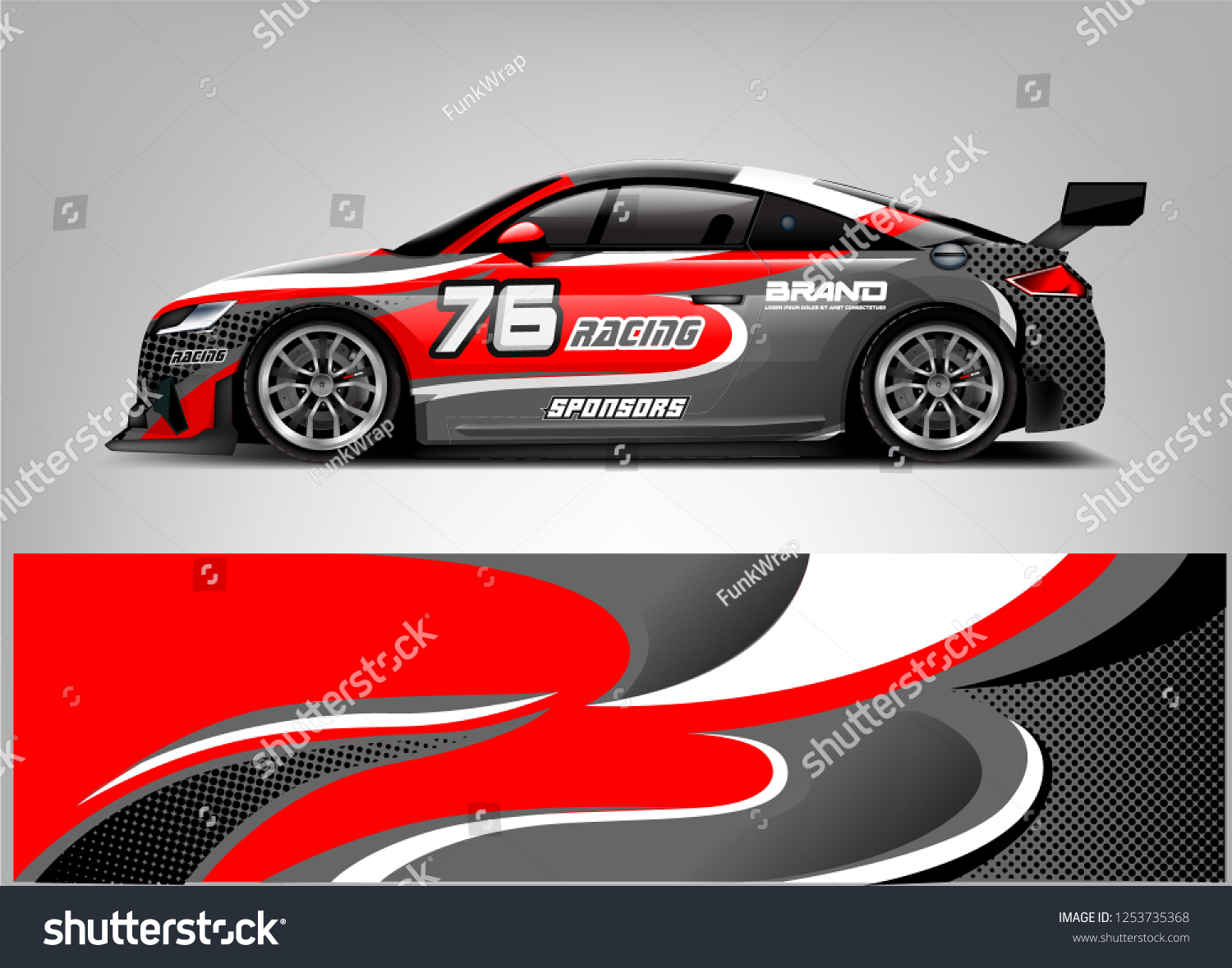 Car wrap design vector, truck and cargo van decal. Graphic abstract stripe racing background designs for vehicle, rally, race, adventure and car racing livery.