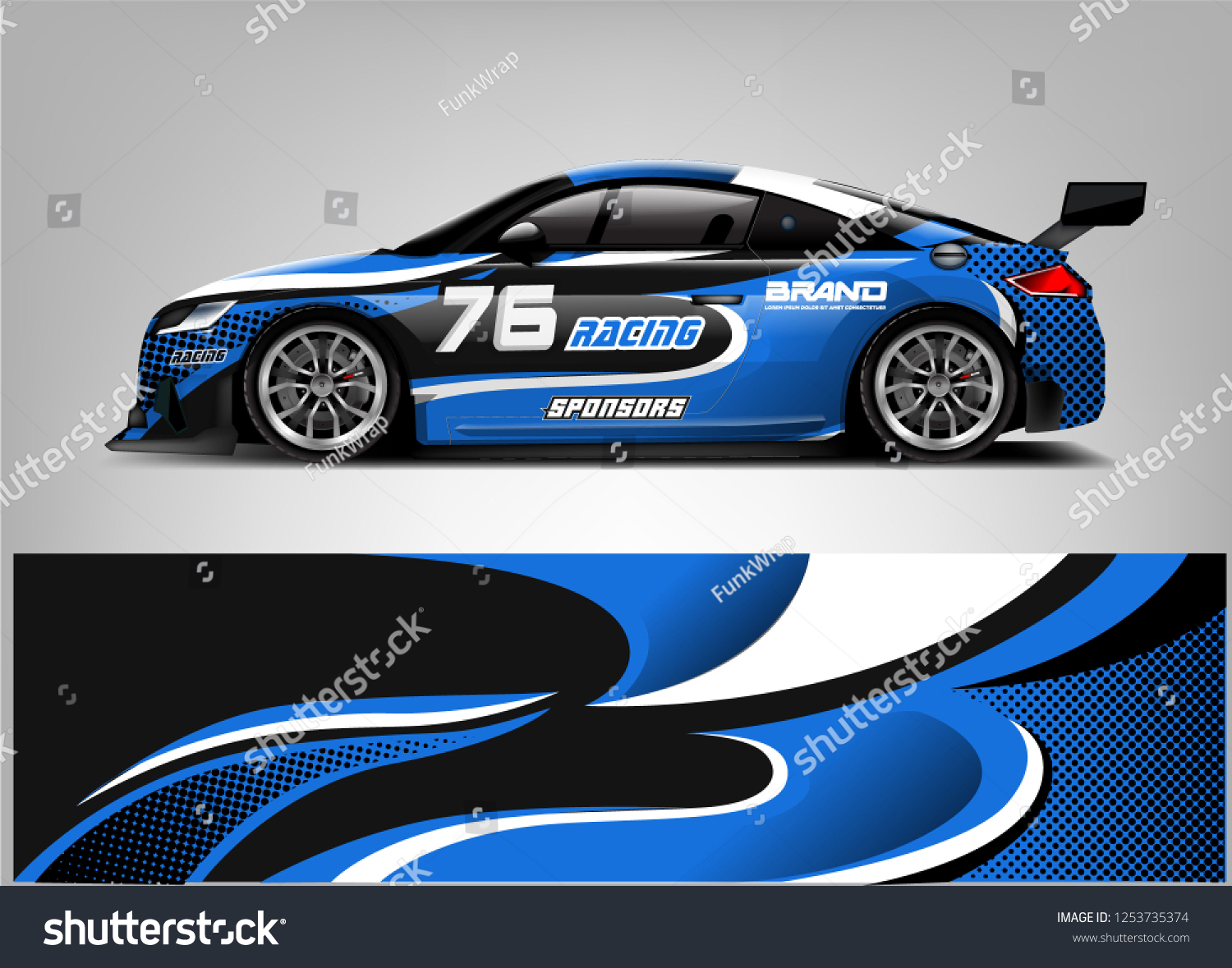 Car wrap design vector, truck and cargo van decal. Graphic abstract stripe racing background designs for vehicle, rally, race, adventure and car racing livery.