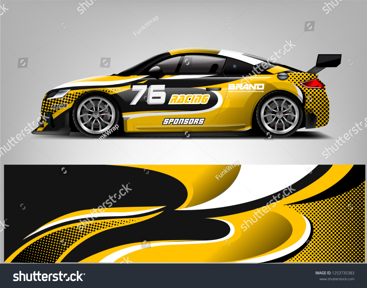 Car wrap design vector, truck and cargo van decal. Graphic abstract stripe racing background designs for vehicle, rally, race, adventure and car racing livery.