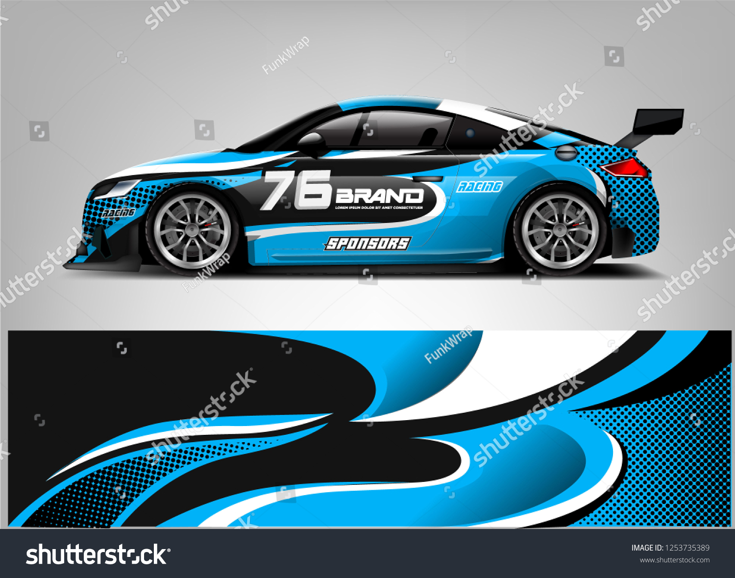 Car wrap design vector, truck and cargo van decal. Graphic abstract stripe racing background designs for vehicle, rally, race, adventure and car racing livery.