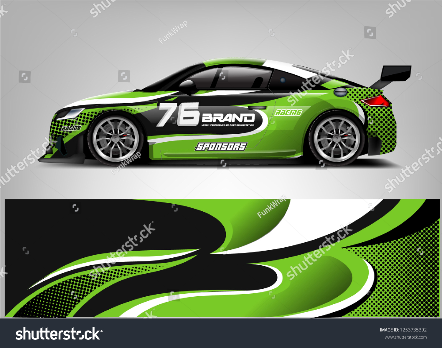 Car wrap design vector, truck and cargo van decal. Graphic abstract stripe racing background designs for vehicle, rally, race, adventure and car racing livery.