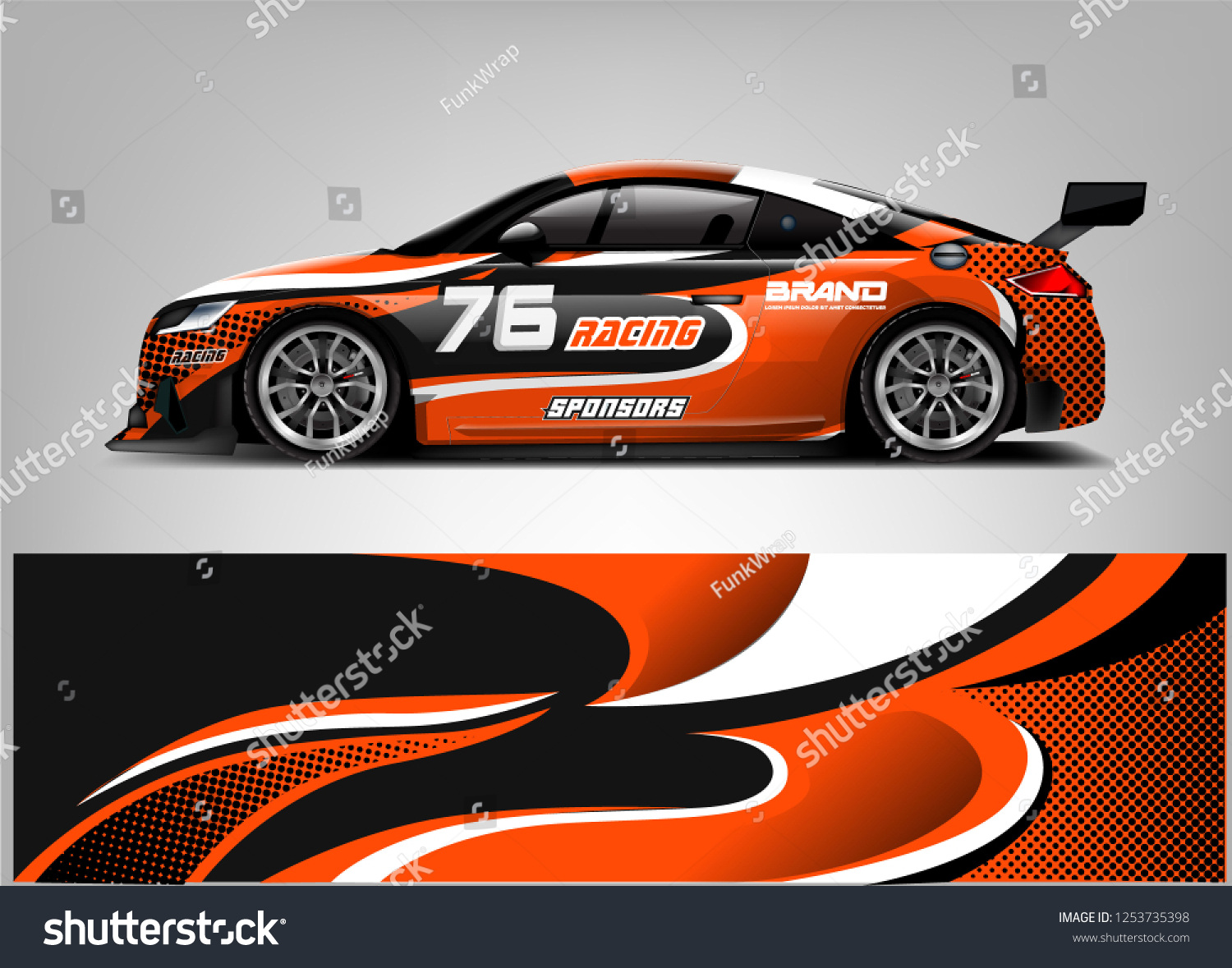 Car wrap design vector, truck and cargo van decal. Graphic abstract stripe racing background designs for vehicle, rally, race, adventure and car racing livery.